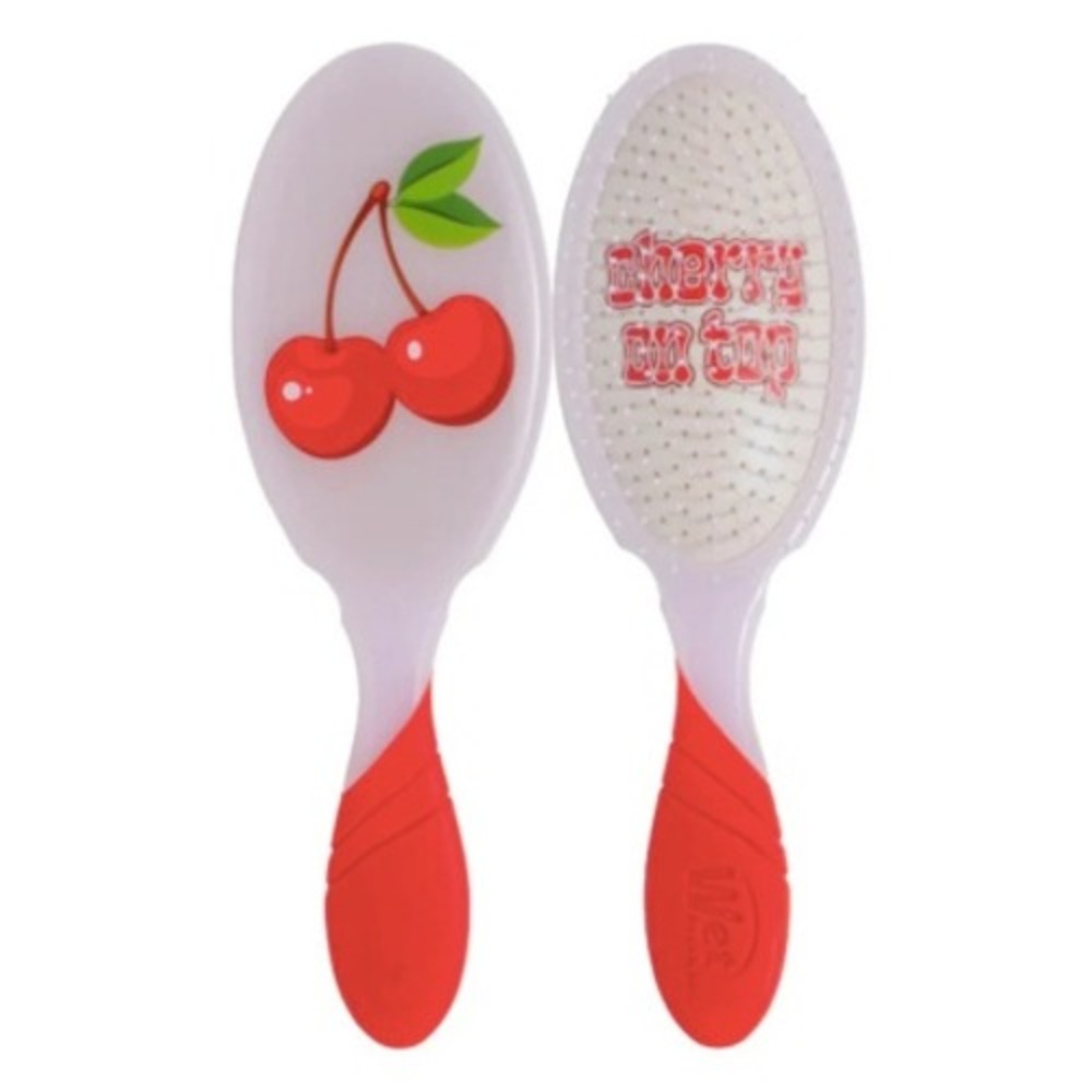 Wet Brush Pro Detangler Limited Edition Cherry on Top Hair Brush White Red NEW